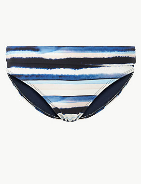 Water Stripe Roll Top Bikini Bottoms Image 2 of 4