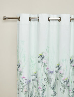 Watercolour Floral Eyelet Curtain Image 2 of 3