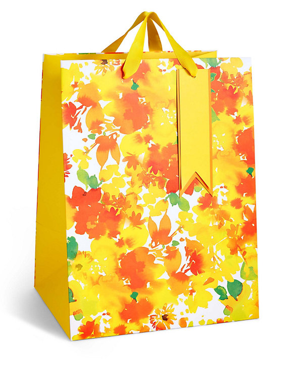 Watercolour Floral Large Easter Gift Bag Image 1 of 2