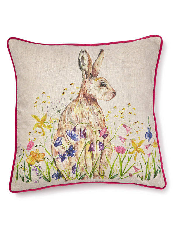Watercolour Hare Cushion Image 1 of 2