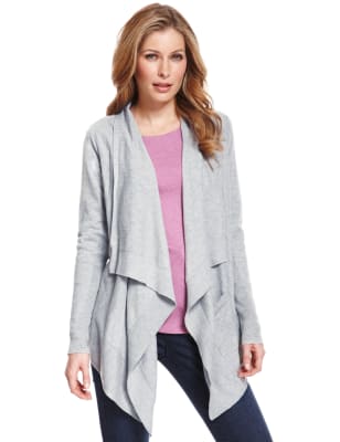 Black wool waterfall outlet cardigan