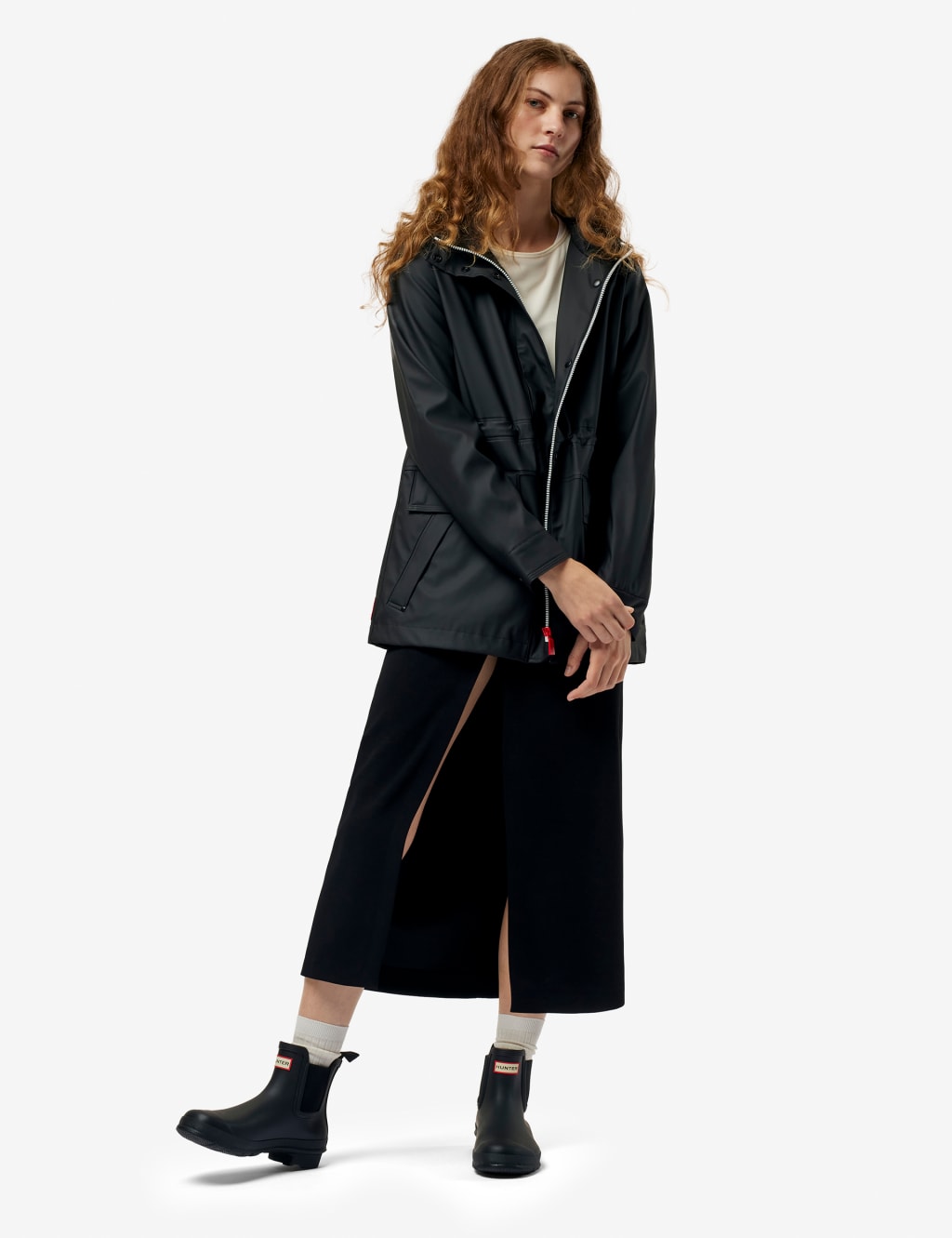 Waterproof Hooded Funnel Neck Raincoat HUNTER M&S