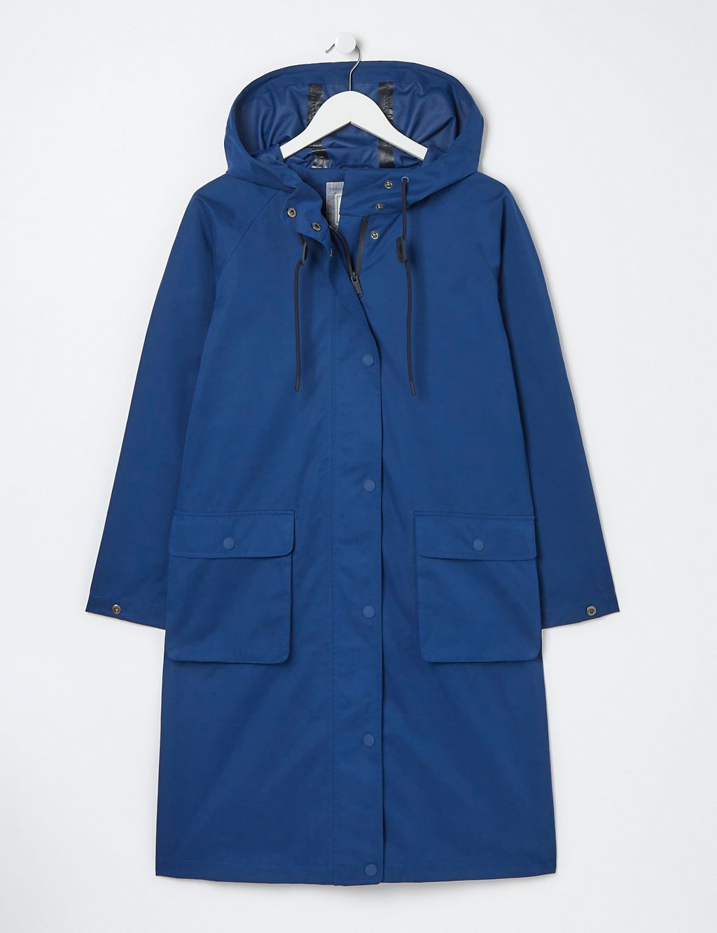 Waterproof Hooded High Neck Longline Raincoat 1 of 5