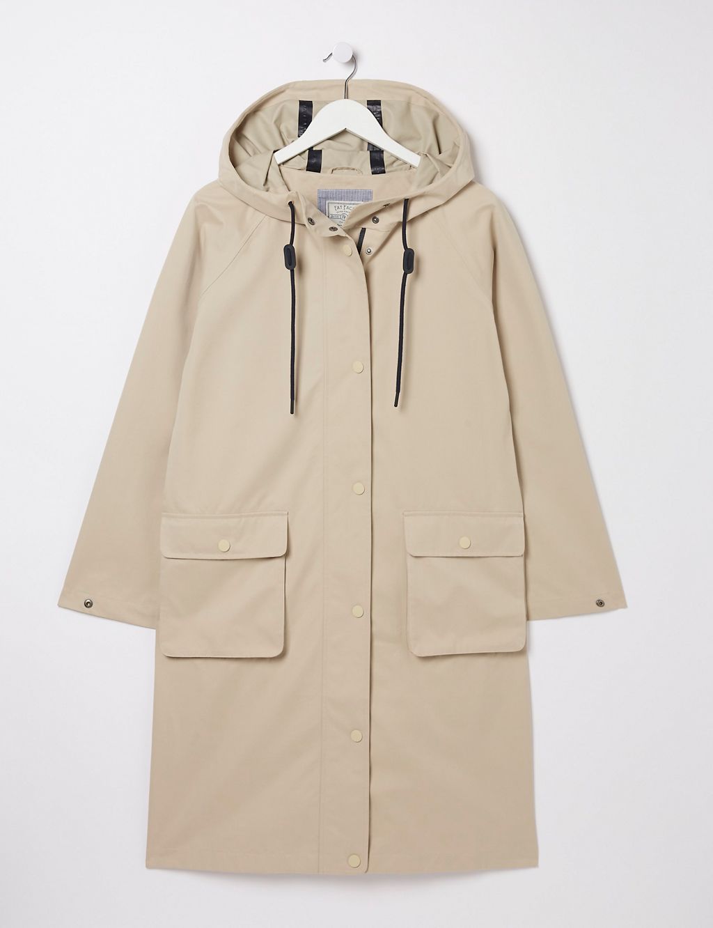 Waterproof Hooded High Neck Longline Raincoat 1 of 6