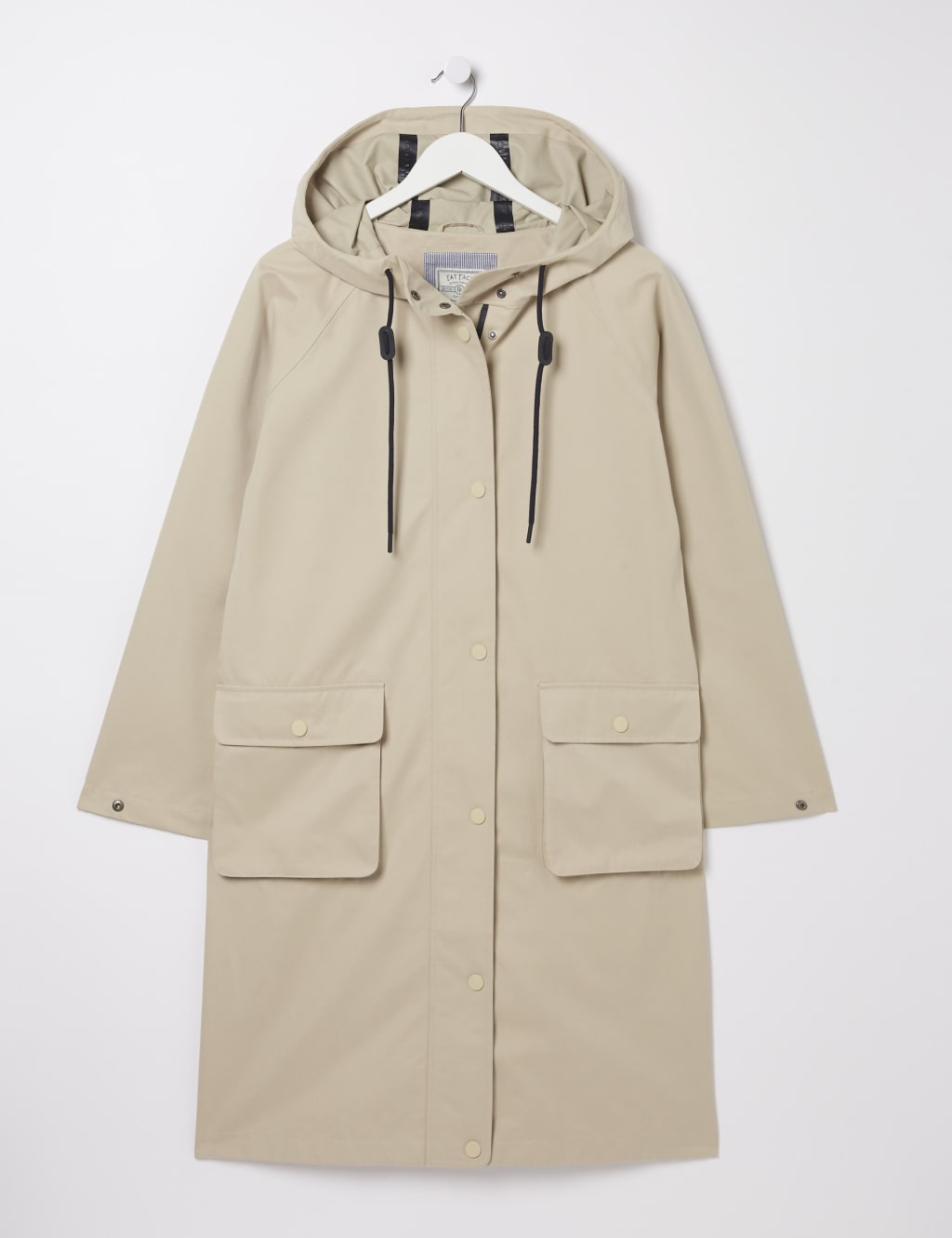 Waterproof Hooded High Neck Longline Raincoat