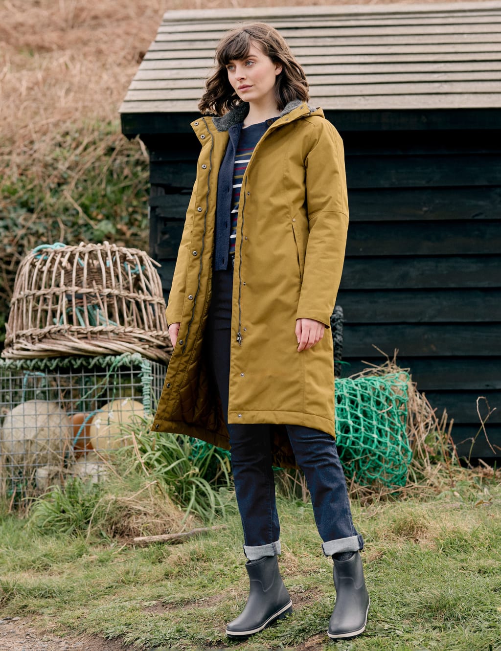 Waterproof Hooded Longline Parka Coat Seasalt Cornwall M S