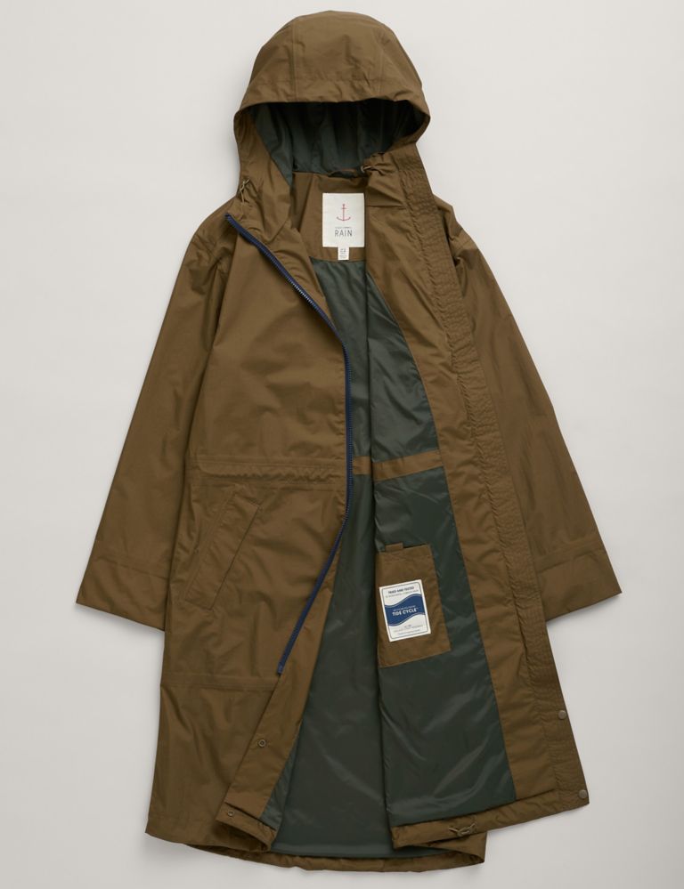 Waterproof Hooded Packaway Longline Raincoat 5 of 6