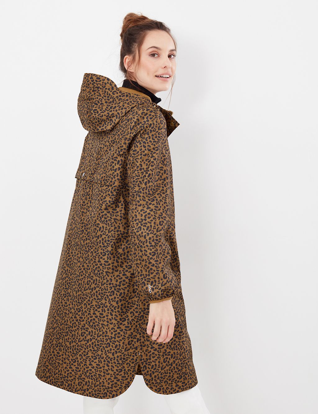 Waterproof Leopard print Longline Raincoat 7 of 7