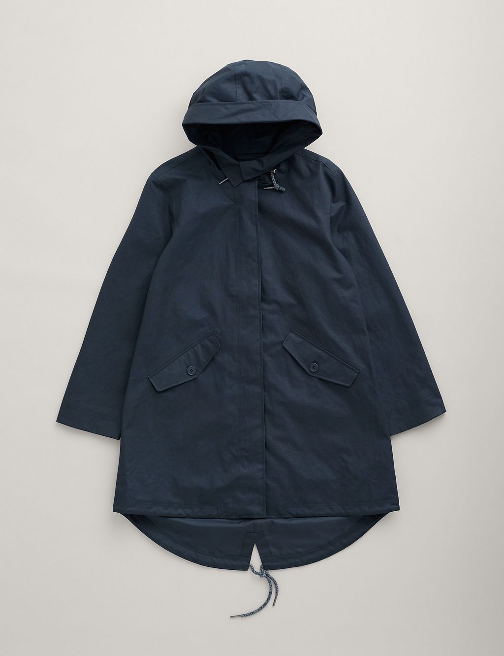 Waterproof Linen Rich Longline Raincoat 1 of 9