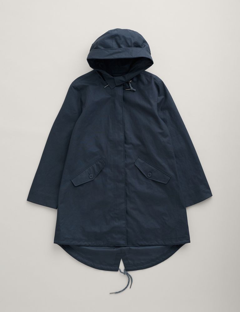Waterproof Linen Rich Longline Raincoat 2 of 9