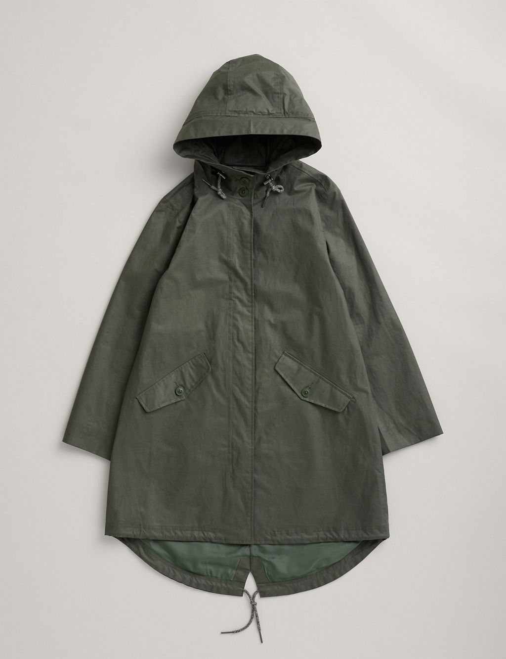 Waterproof Linen Rich Longline Raincoat 1 of 7