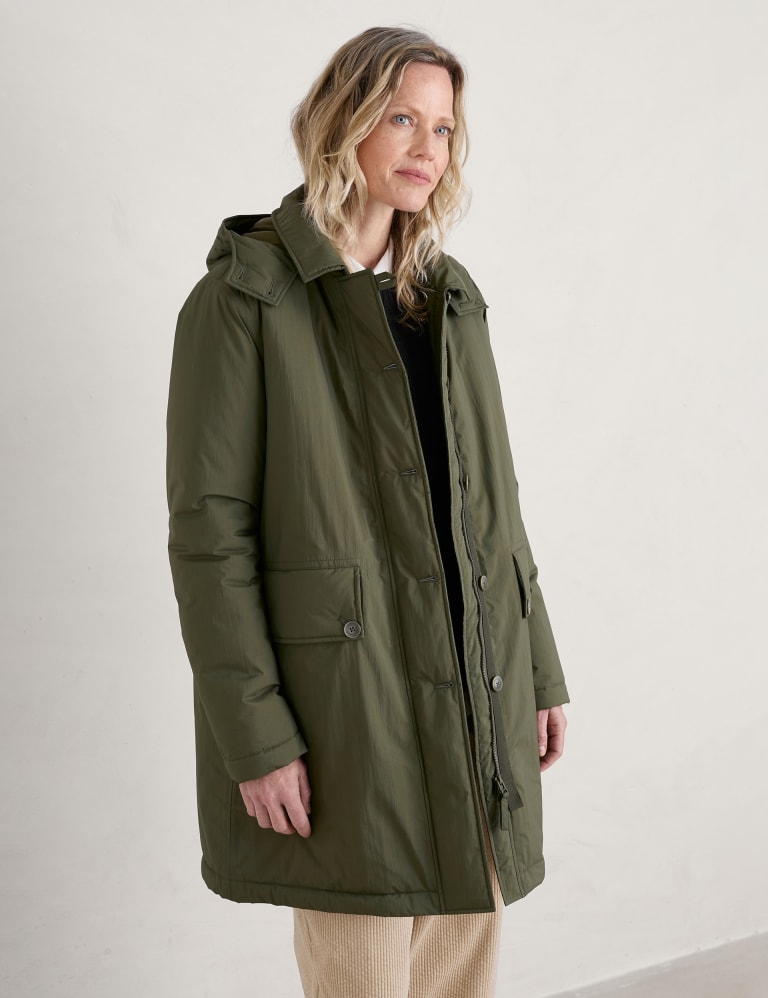 Waterproof Padded Hooded Longline Raincoat Seasalt Cornwall M&S