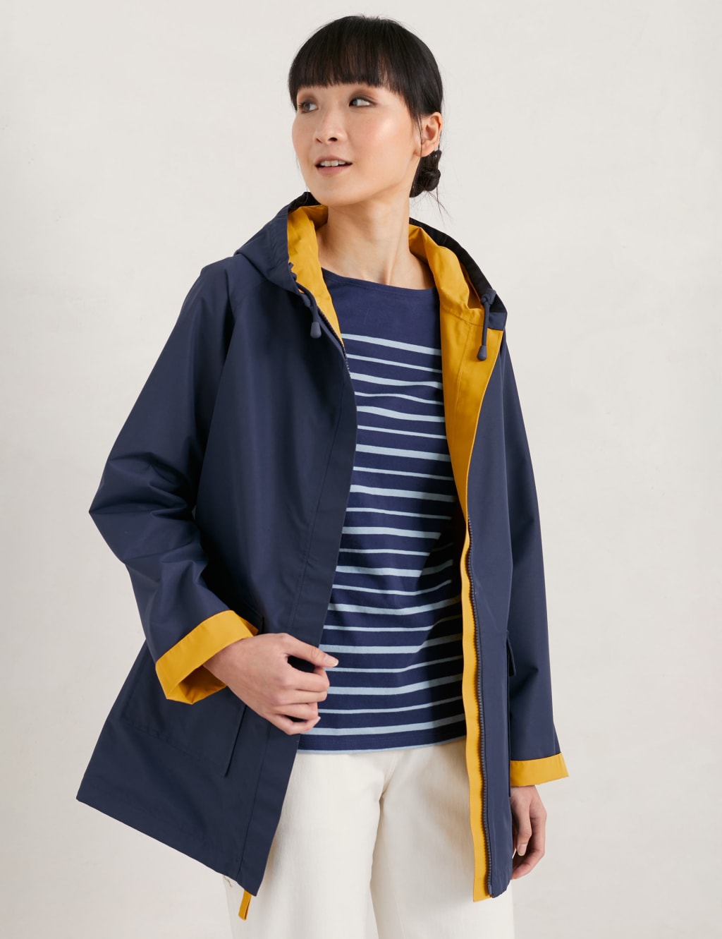 Waterproof Reversible Hooded Raincoat Seasalt Cornwall M&S