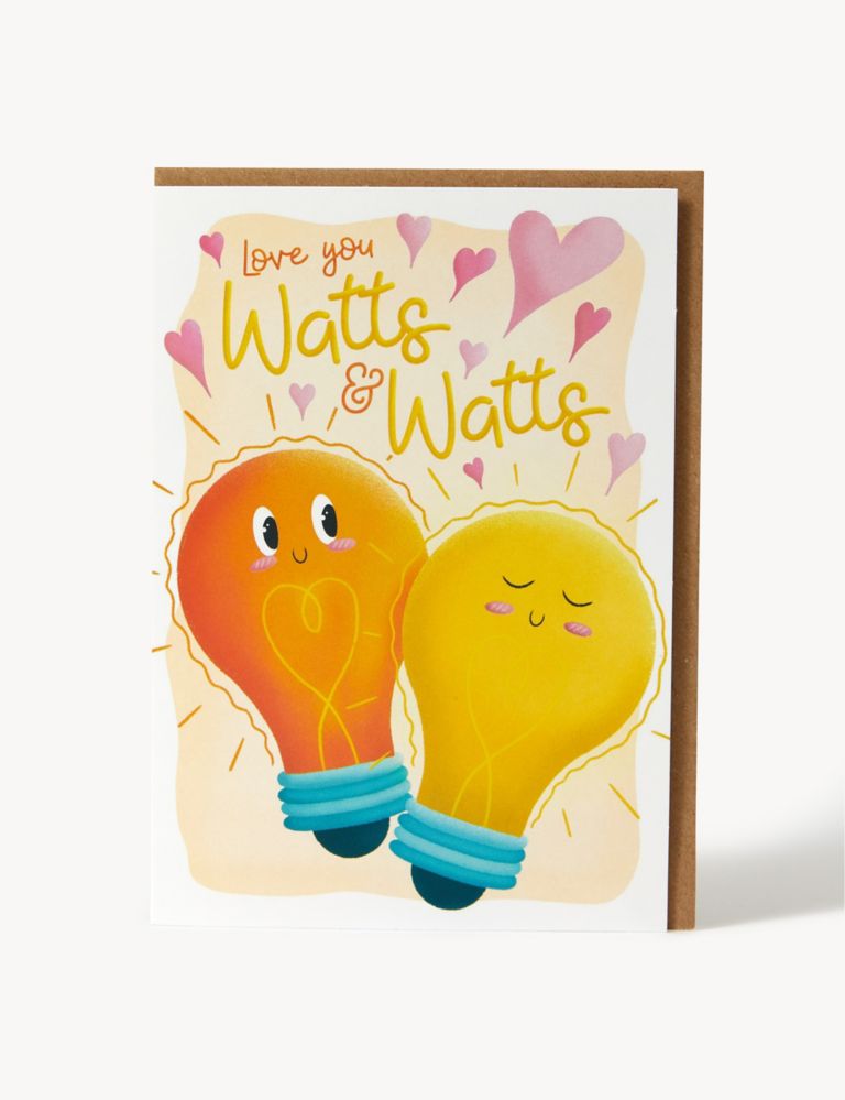 Watts & Watts Lightbulb Valentine's Card 1 of 1