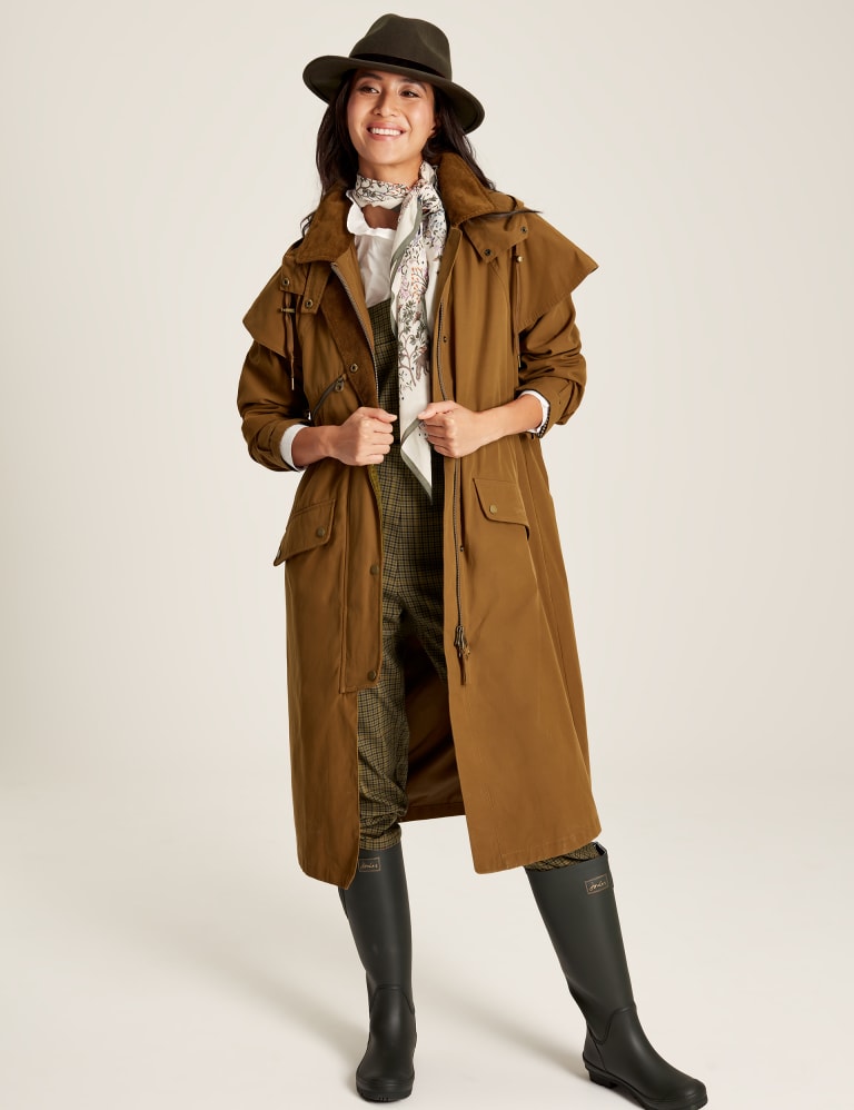 Waxed Hooded Duster Coat