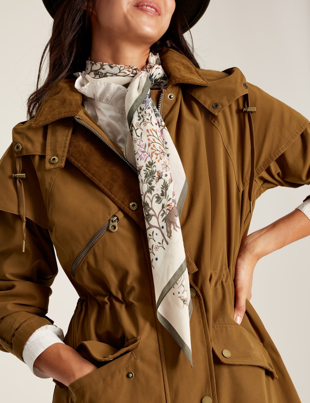 Waxed Hooded Duster Coat Joules M S