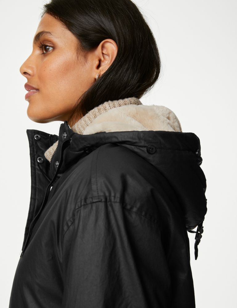 Waxed Stormwear™ Hooded Parka Coat | M&S Collection | M&S