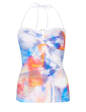Weather Scape Print Padded Bandeau Tankini Top Image 2 of 6