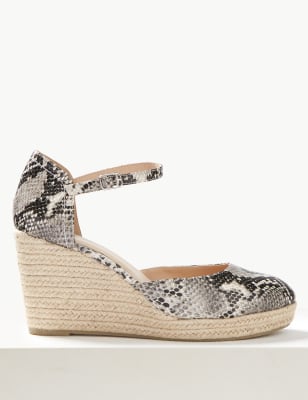 Animal print hot sale espadrille wedges