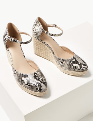 Animal print espadrille wedges hot sale