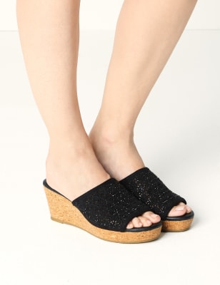 M&s black best sale wedge shoes