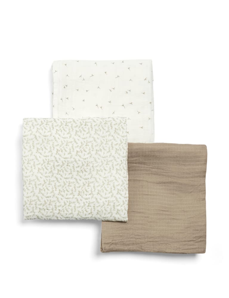 5pk Pure Cotton Muslin Squares, M&S Collection