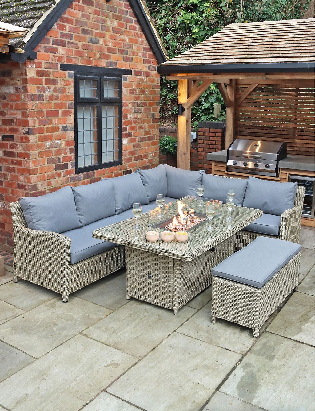 Wentworth 8 Seater Fire-Pit Lounge Set 3 of 8
