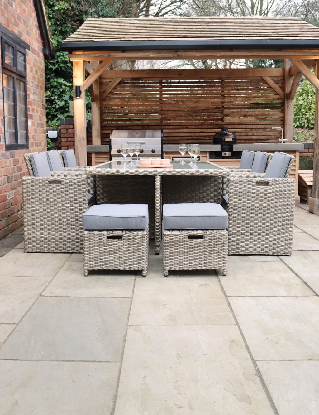 Wentworth Rattan 10 Seater Garden Dining Set | Royalcraft | M&S