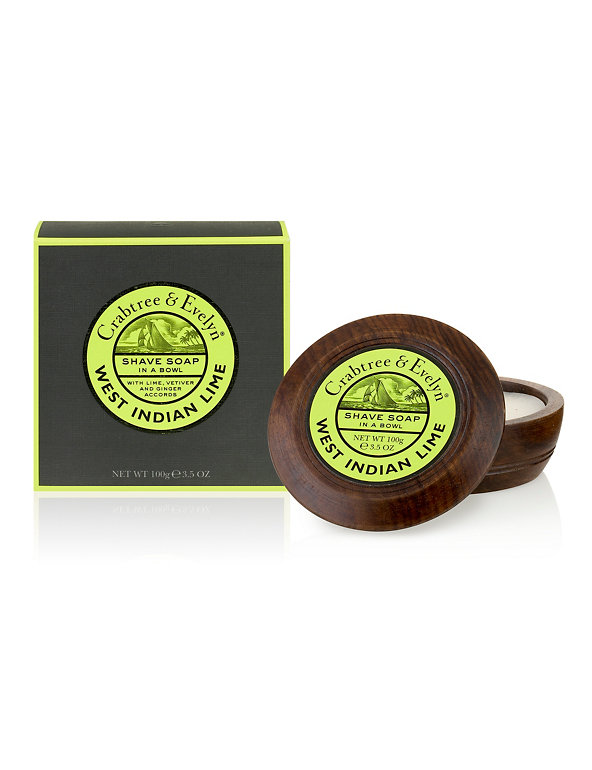 West Indian Lime Shave Soap in Bowl 100g Image 1 of 2