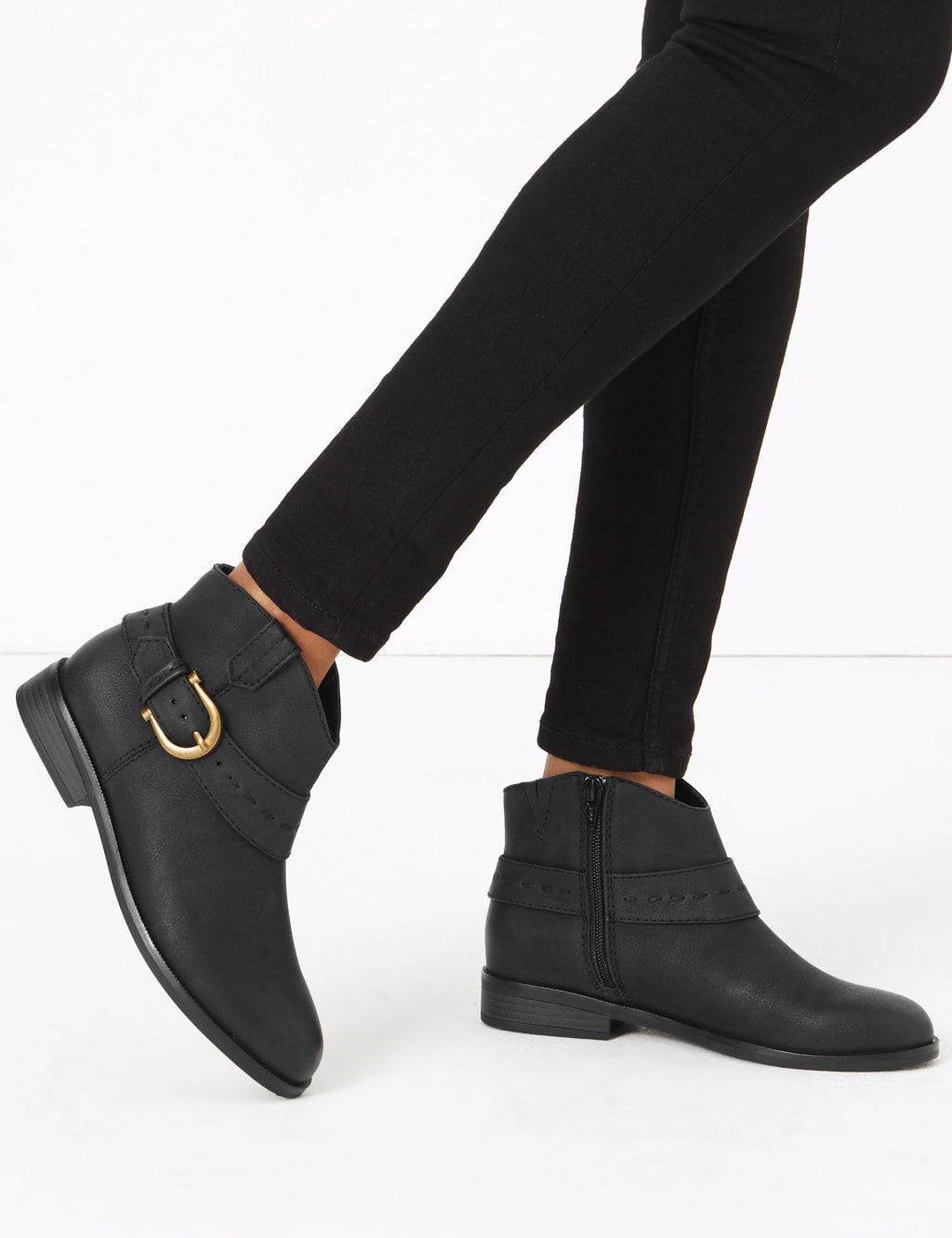 Western Buckle Ankle Boots M&S Collection M&S