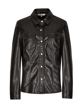 Western Faux Leather Shirt Image 2 of 3