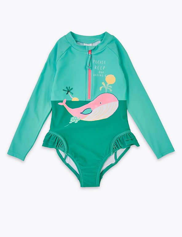 Whale Long Sleeve Swimsuit (2-7 Yrs) Image 1 of 2