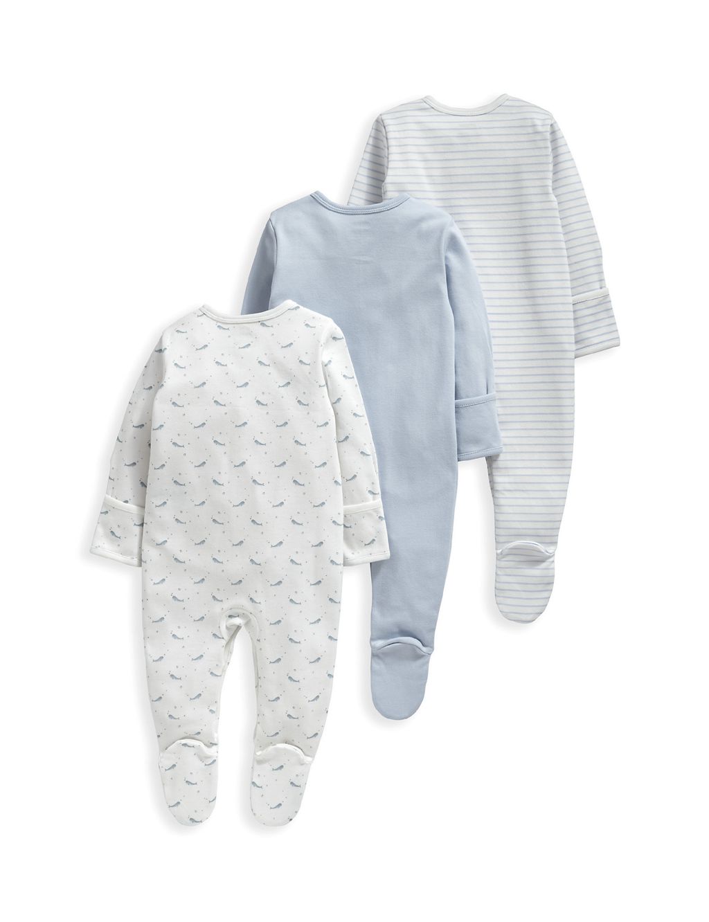 Whales Sleepsuits 3 Pack (6½lbs-18 Mths) 2 of 2