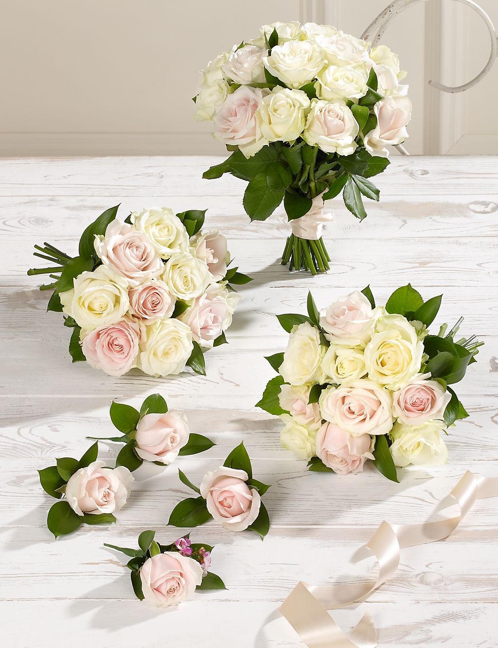 White & Pink Luxury Rose Wedding Flowers - Collection 2 1 of 1