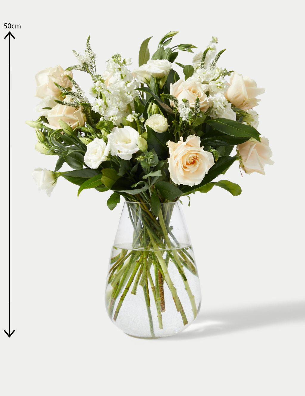 White Bouquet Rose, Lisianthus & Stock 5 of 7