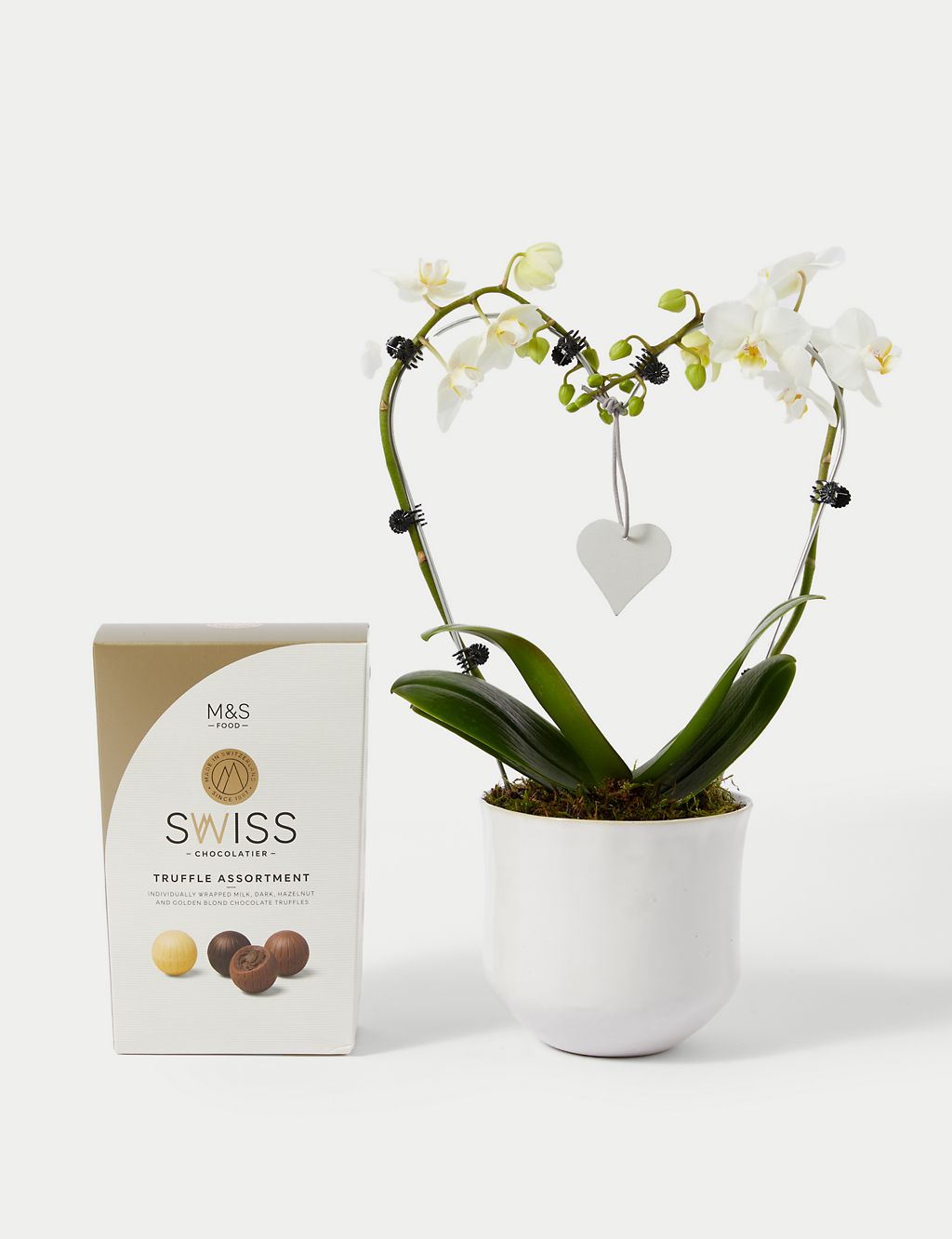 White Heart Orchid Ceramic & Swiss Truffles Bundle 1 of 5