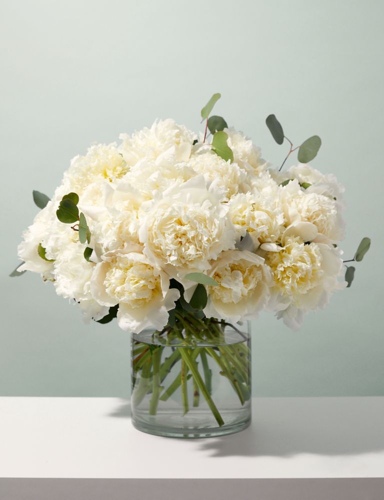 White Peony Flowers Bouquet 1 of 5