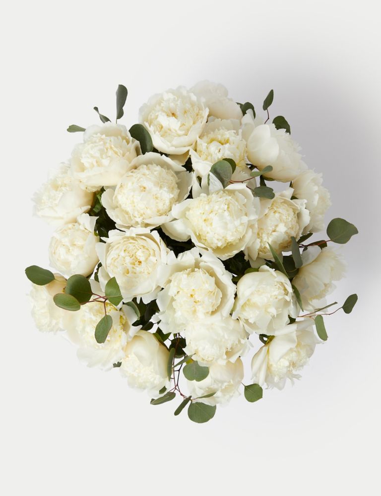White Peony Flowers Bouquet 2 of 5