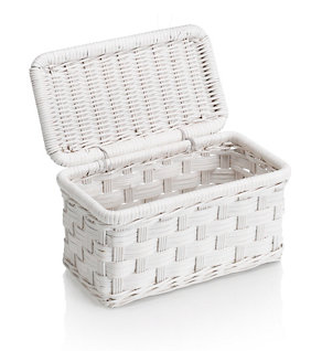 White Rattan Small Basket Image 2 of 3