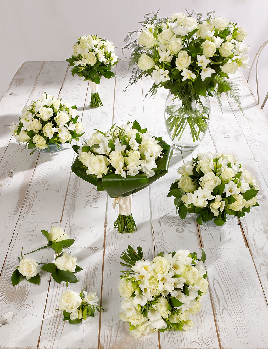White Rose & Freesia Wedding Flowers - Collection 4 1 of 1