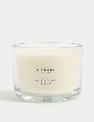 White Rose & Oud 3 Wick Candle Image 2 of 4