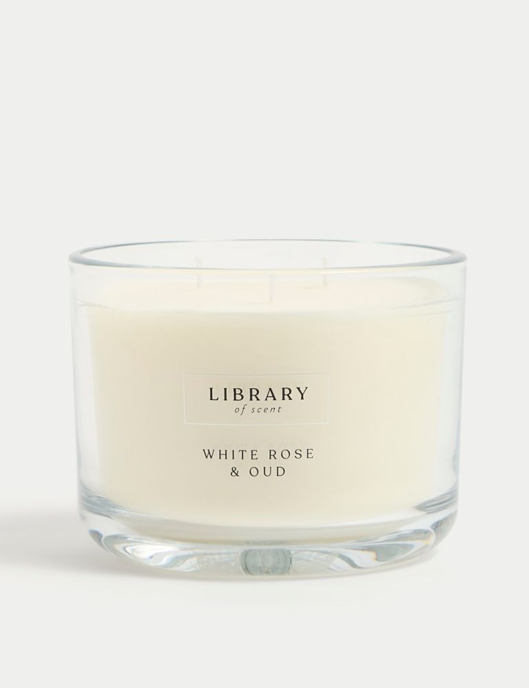 White Rose & Oud 3 Wick Candle 2 of 4