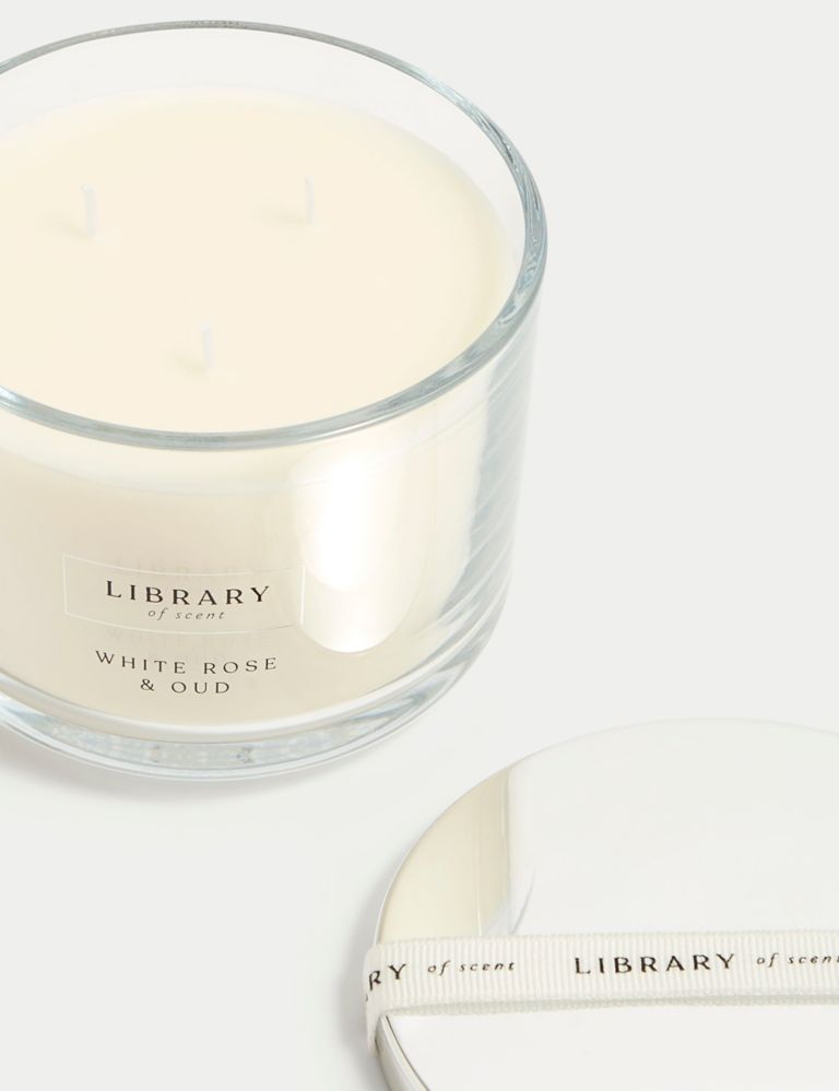 White Rose & Oud 3 Wick Candle 3 of 4
