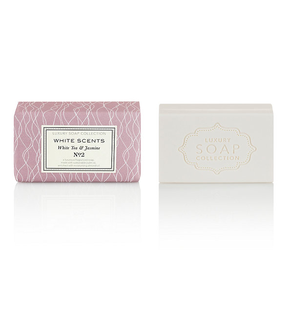 White Scents White Tea & Jasmine Luxury Gift Soap 200g Image 1 of 1