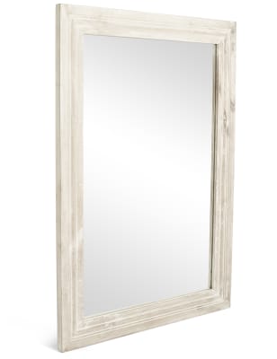 White wooden outlet mirror