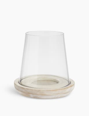 Wood hurricane candle deals holder