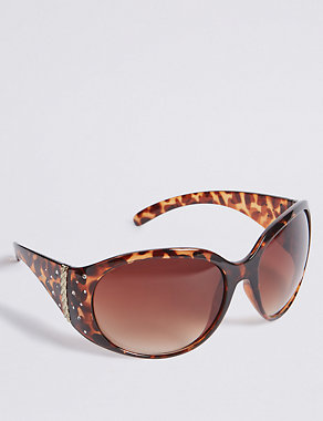 Wide Arm Bling Square Sunglasses Image 2 of 3