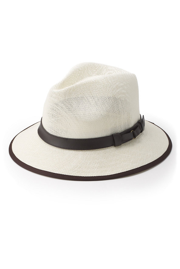 Wide Brim Tipped Edge Trilby Hat Image 1 of 1