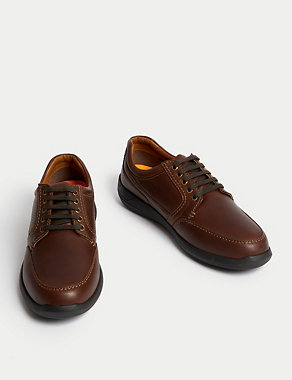 Wide Fit Airflex™ Leather Derby Shoes Image 2 of 4