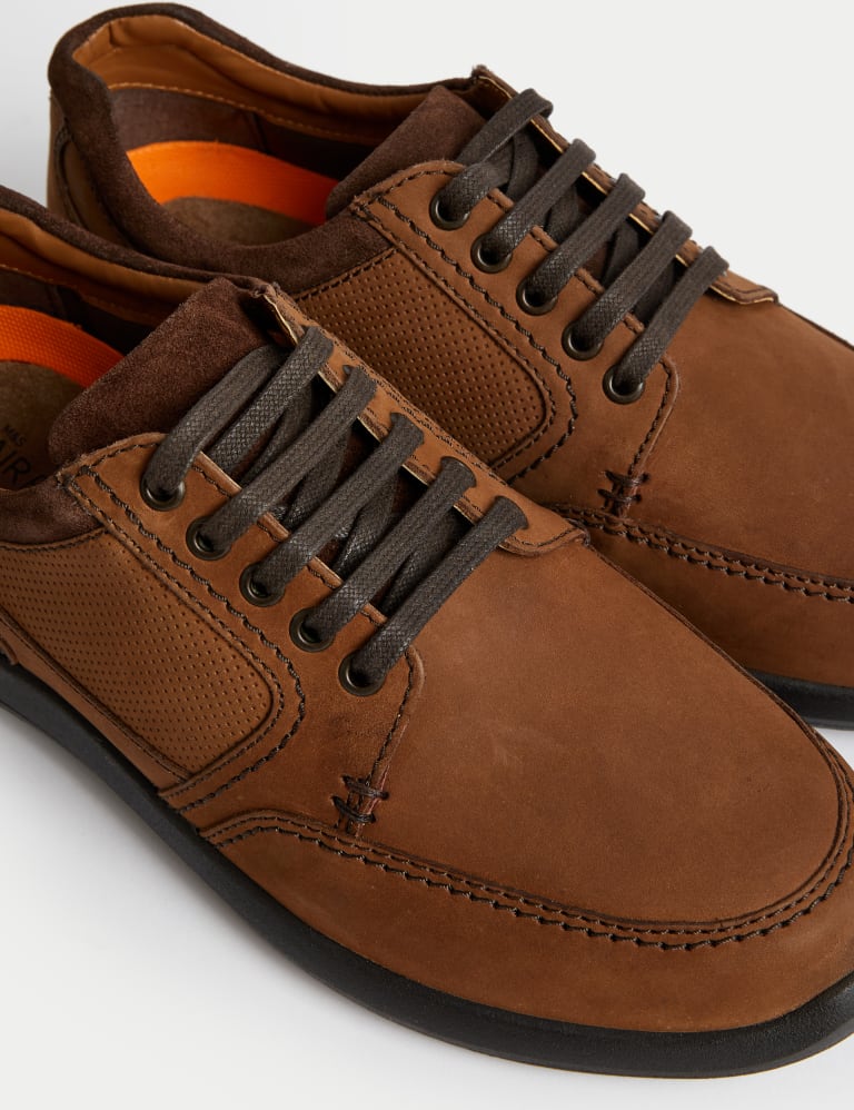 Wide Fit Airflex Leather Derby Shoes